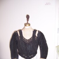 Front View of Black Bodice with White Polka Dots