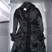 Front View of Black Satin Coat