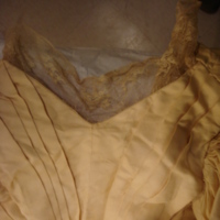 Detail of Ivory Silk Faille Gown with Bows