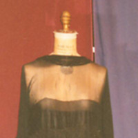 Front View of Black Chiffon Dropwaist Dress