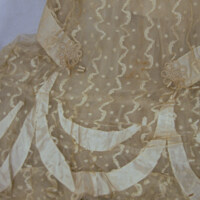 Detail View of cream lace dress with slip
