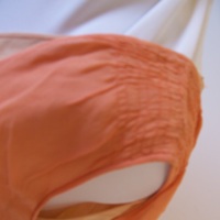 Detail View of Orange Chiffon Flapper Dress