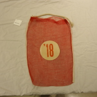 Front View of Red Mesh Bib with with ''18‚Äù