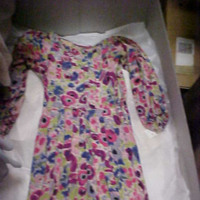 Front View of Pink Floral Print Dress