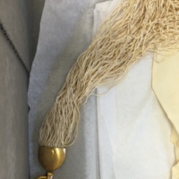 Detail View of Cream Ostrich Feather Dress