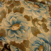 Detail View of Blue Rose Print Bodice