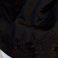 Detail View of Heavy Black Silk Skirt