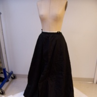 Front View of Heavy Black Silk Skirt