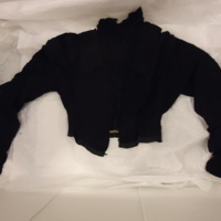 Front View of Black Moire Bodice with Embroidery