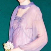 Side View of 1930's Lilac Chiffon Dress