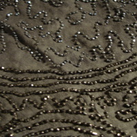 Detail View of 1920's Black Beaded Evening Dress