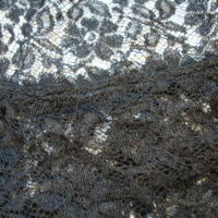 Detail View of Black Lace and Net Bolero