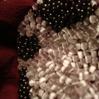 Detail View of Wine Dress with Beading