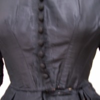 Detail View of Black Taffeta Day Dress