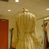 Back View of Cream Silk and Lace Dress