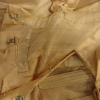 Interior of Ivory Satin Gown with Train
