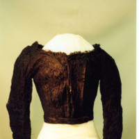 Back View of Black Lace Collarless Bodice