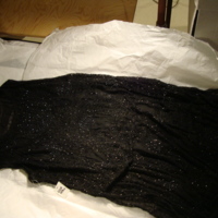 Front View of 1920's Black Beaded Evening Dress