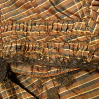 Detail View of Brown Plaid Day Dress