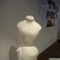 Condition View of Cream Wedding Dress of Silk Moire and Wool