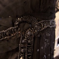 Detail View of 1920's Black Dress with Sequins