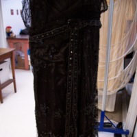 Detail View of 1920's Black Dress with Sequins