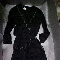 Front View of Black Silk Robe Dress