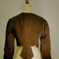 Back View of Black Faille Bodice with Passementerie