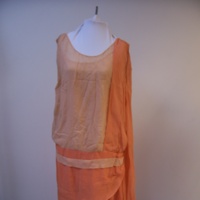 Front View of Orange Chiffon Flapper Dress