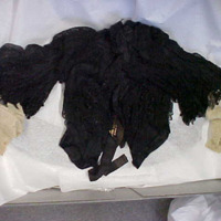 Front View of Black Bodice with Lace Undersleeves